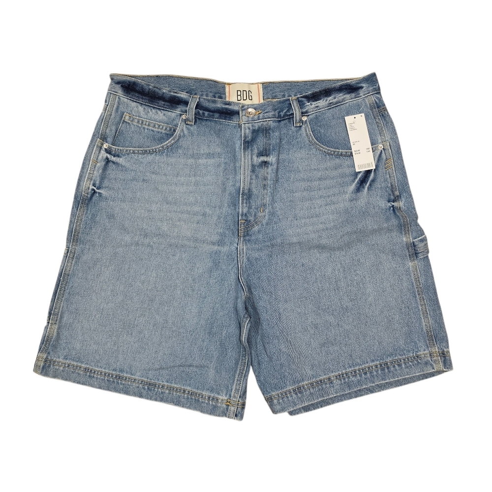 NWT Mens BDG Urban Outfitters Blue Demin Jean Shorts Carpenter 38